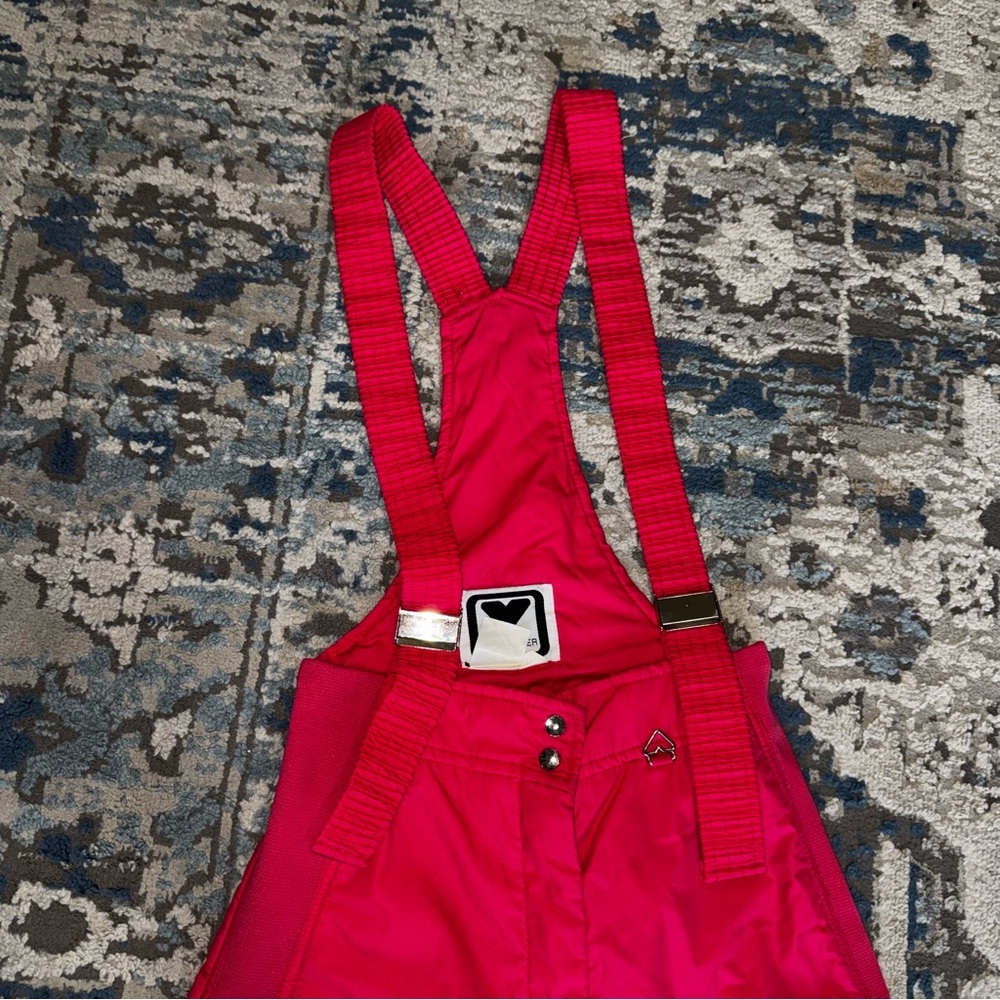Hot Pink vintage Obermeyer Ski Overalls Pants - Picture 2 of 7